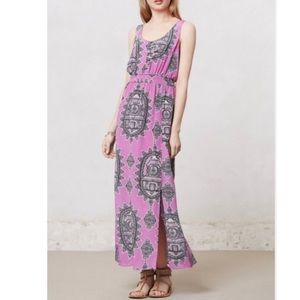 Anthropologie Maeve maxi dress, purple silk, XS